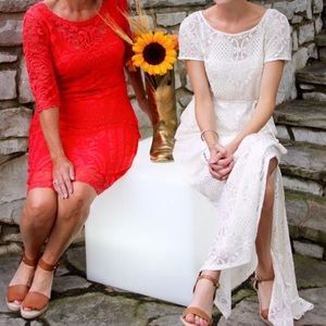 Anthropologie white embroidered dress